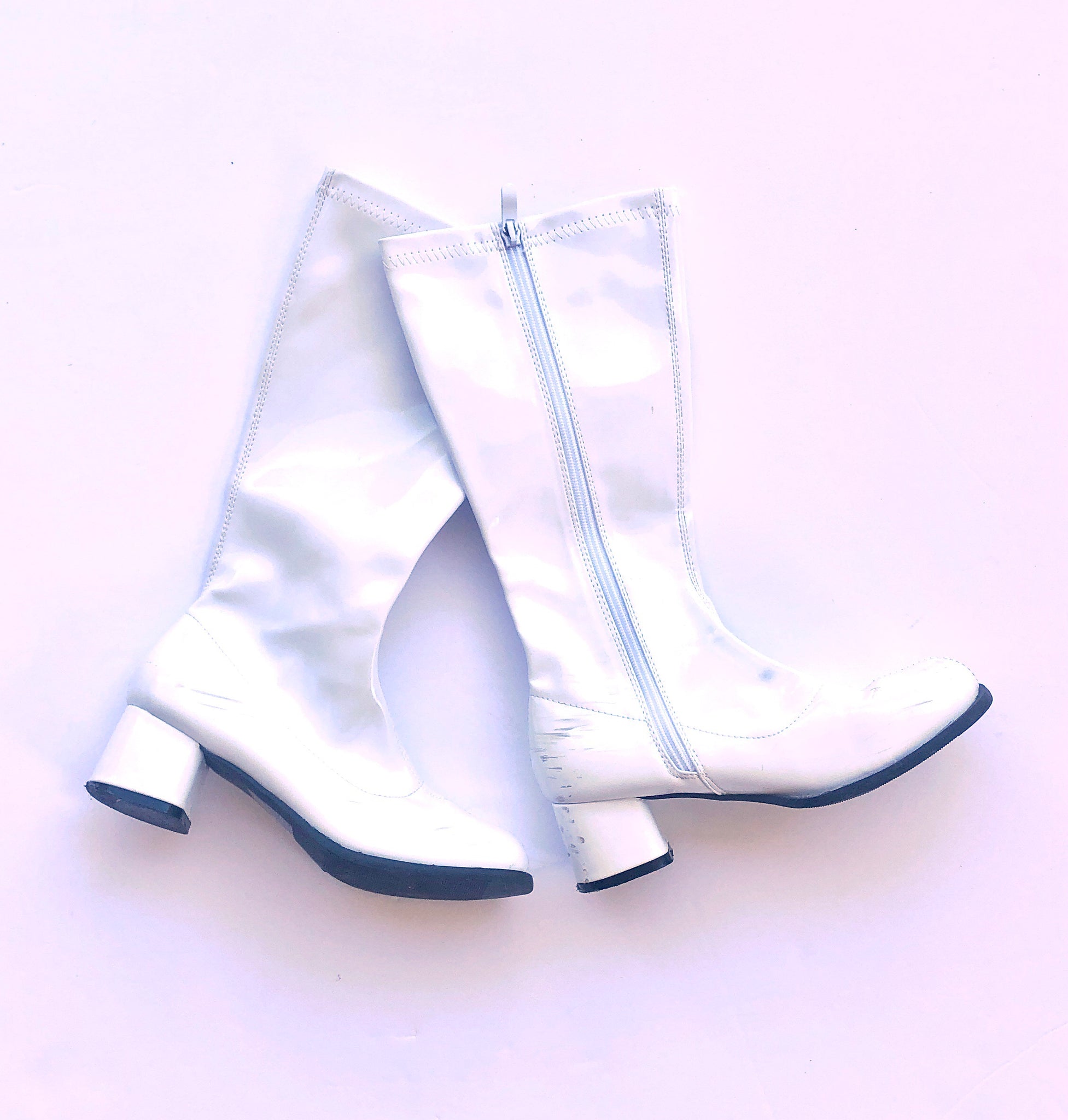 white gogo boots size 1