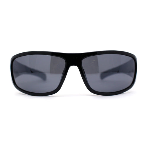 Xloop Mens Sport Wrap Around Rectangular Plastic Sunglasses