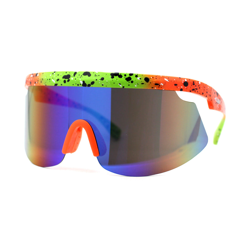 Kush 80s Retro Color Mirror Large Sport Half Rim Shield Sunglasses –  superawesome106