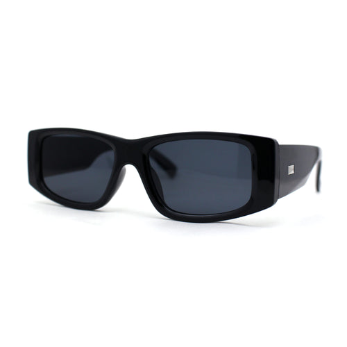 Slit Narrow Lens Rectangle Mod Plastic Sunglasses