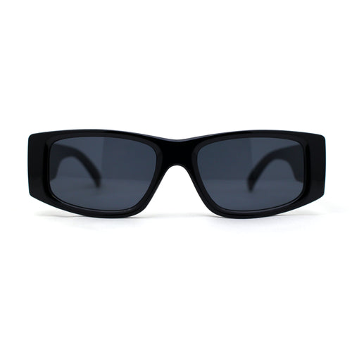 Slit Narrow Lens Rectangle Mod Plastic Sunglasses