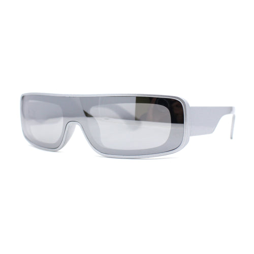 Slit Narrow Lens Rectangle Mod Plastic Sunglasses