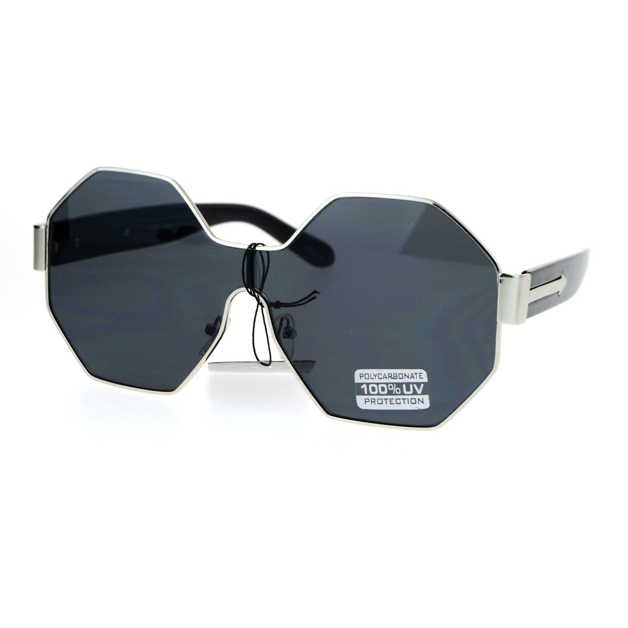 Sa106 Octagonal Shield Robotic Large Futuristic Fashion Sunglasses Superawesome106 