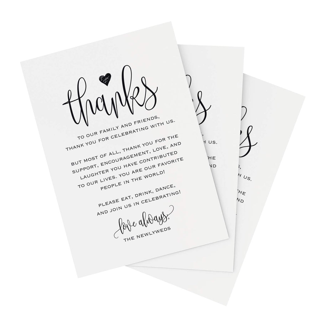 wedding place setting cards