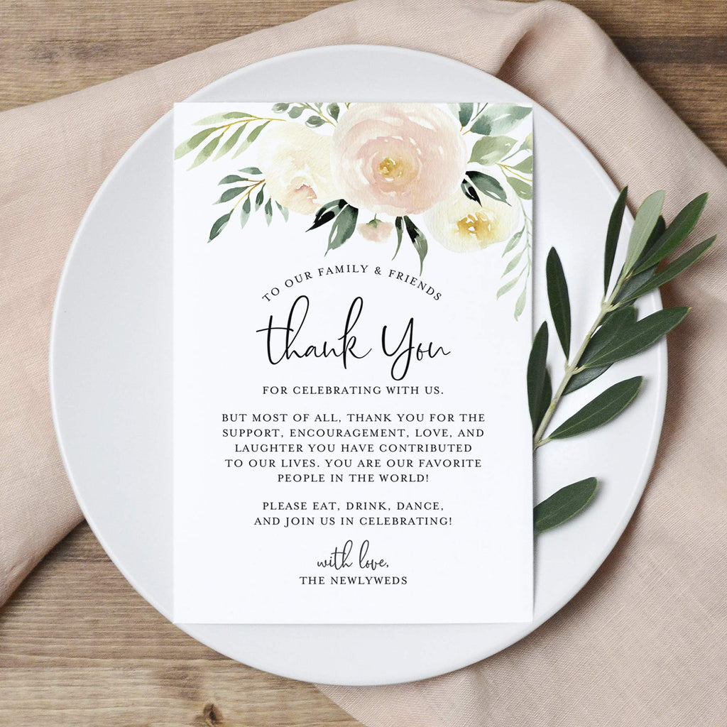 wedding place setting cards