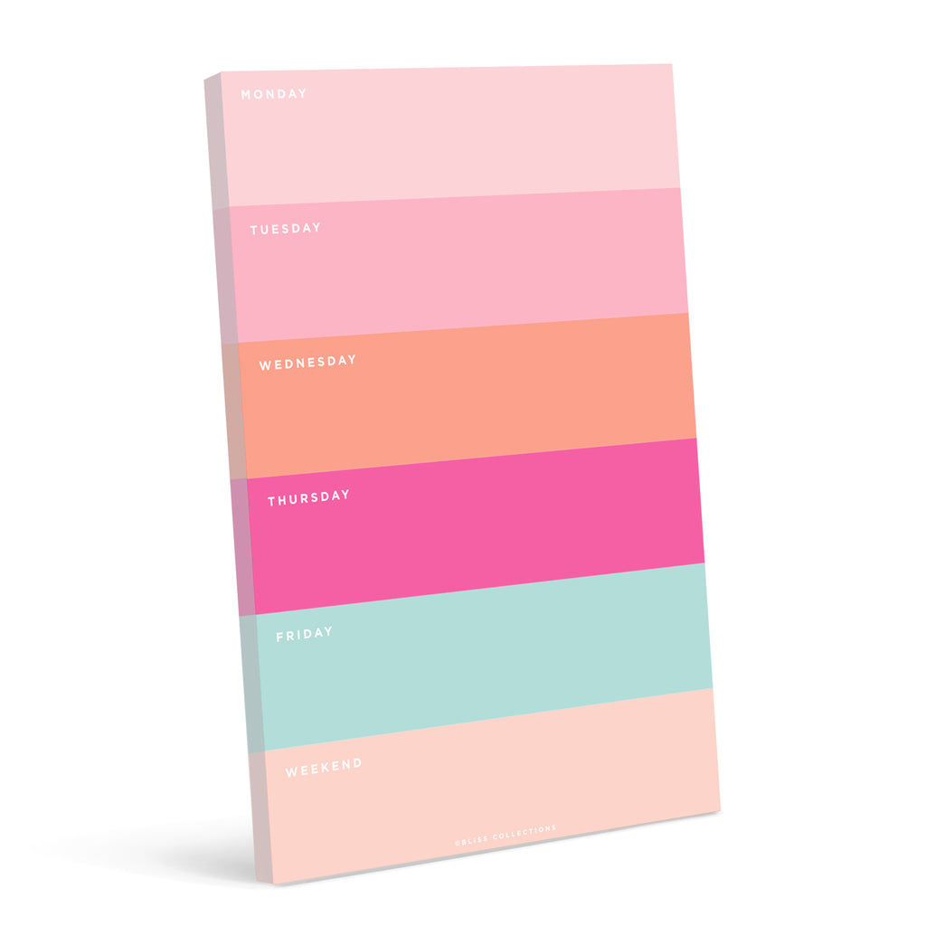 Color Block Feminine Weekly Planner 6 x 9 with 50 Undated Tear-Off Sheets –  Bliss Collections