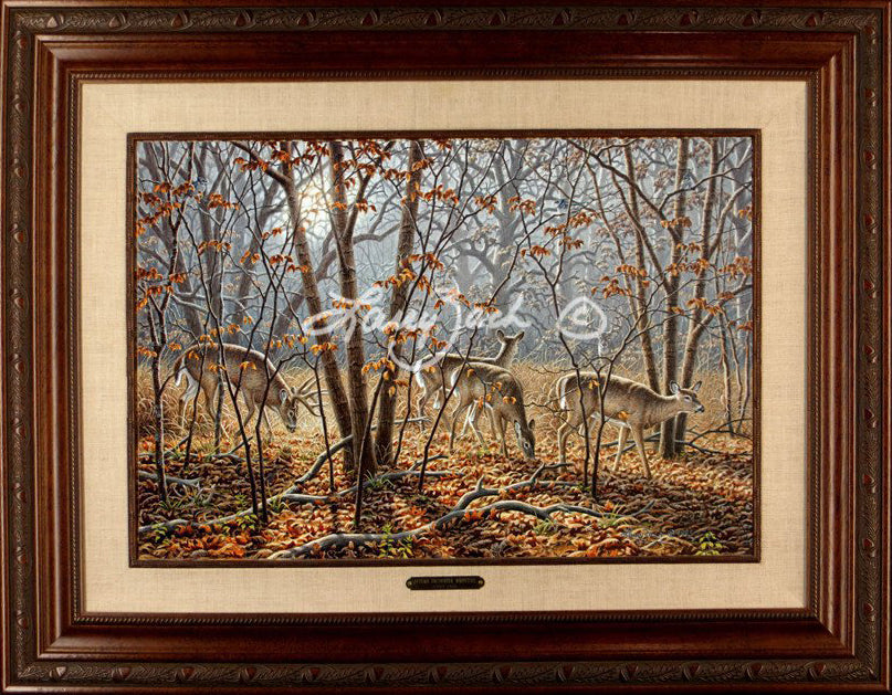 Autumn Encounter Whitetail Larry Zach Wildlife Art