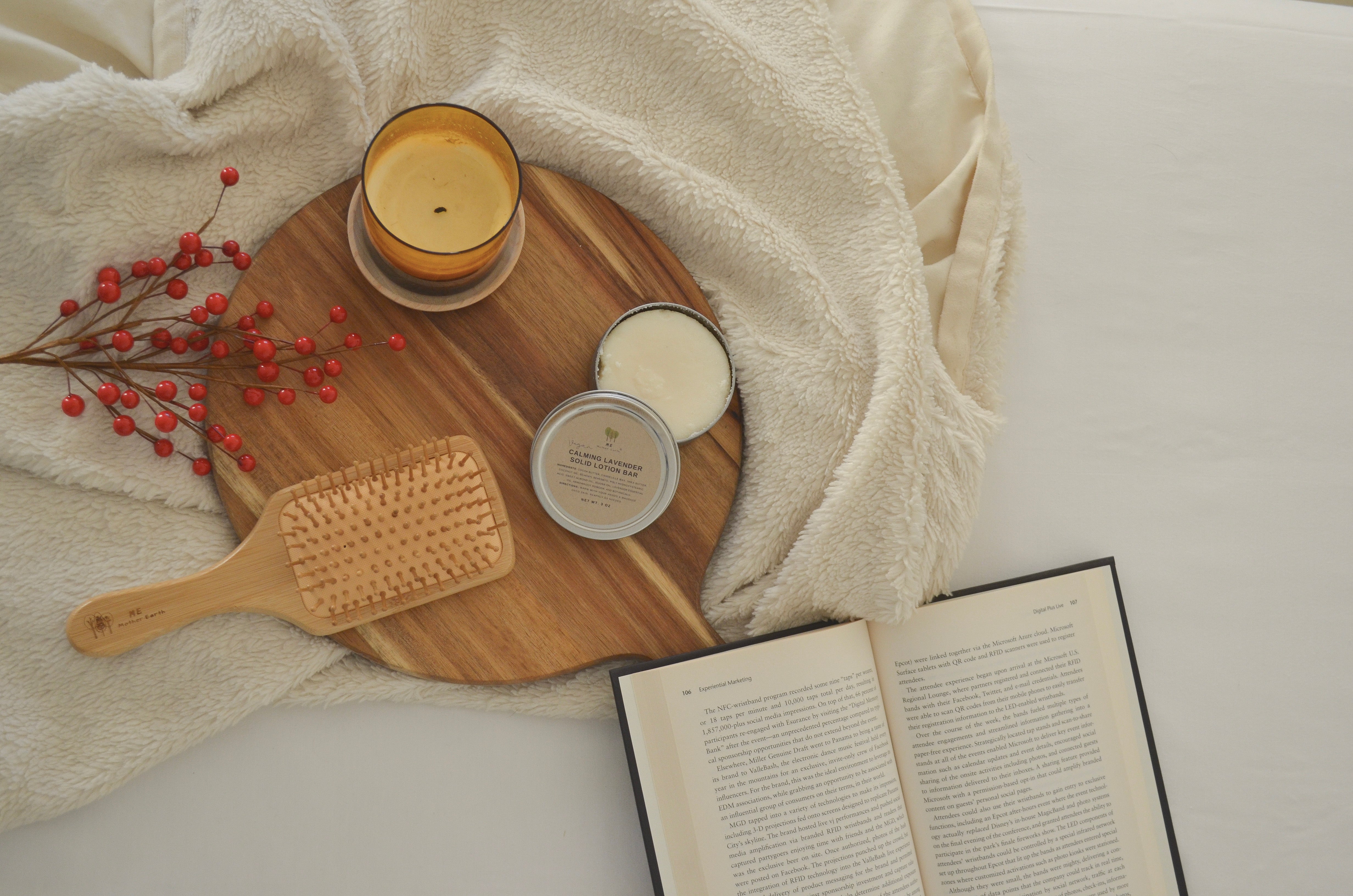 Hairbrush with Lotion Bar and Book