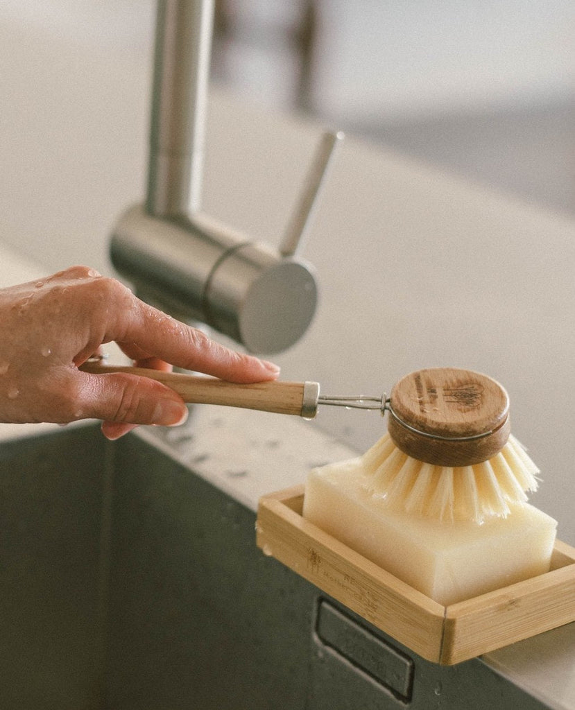 Wooden Pot Brushes, Mini Dish Brush, Sisal Fibre Scrub Brush