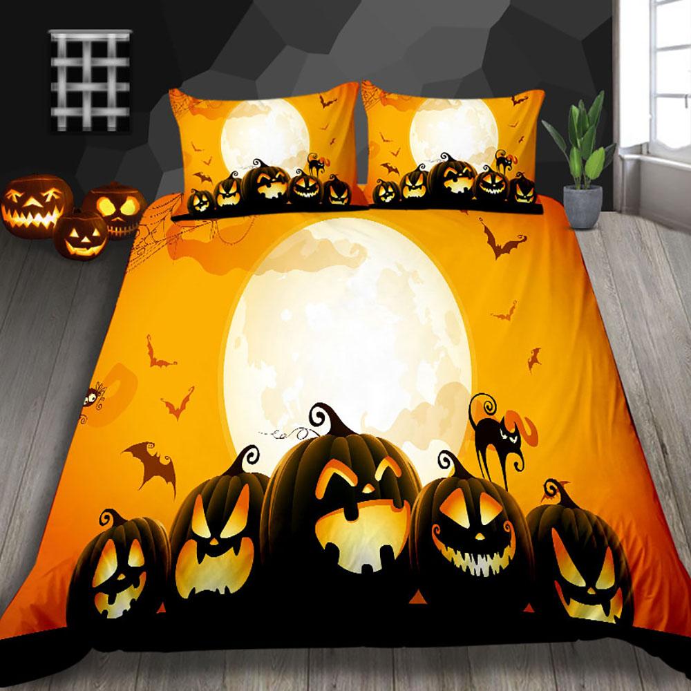 Owl Print Bedding Set Halloween Night Mysterious Cute Duvet Cover