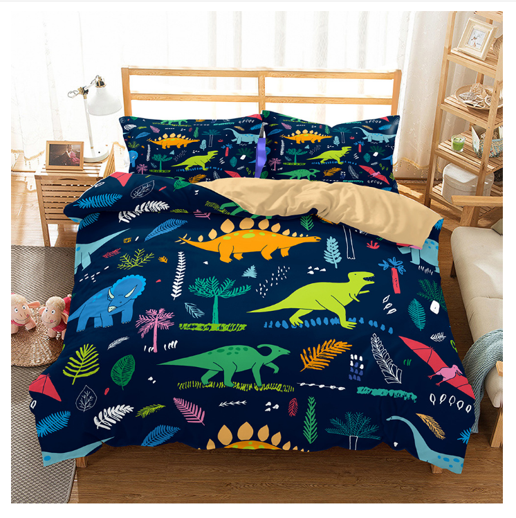 Jurassic Dinosaur Bedding Set King Size Lifelike Cool Duvet Cover