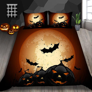 Owl Print Bedding Set Halloween Night Mysterious Cute Duvet Cover