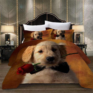 Dog Printed Bedding Set King Lovely Swim Fashion 3d Duvet Cover
