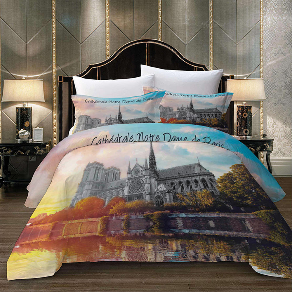 Paris Landmark Bedding Sets Notre Dame De Paris 3d Duvet Cover Set