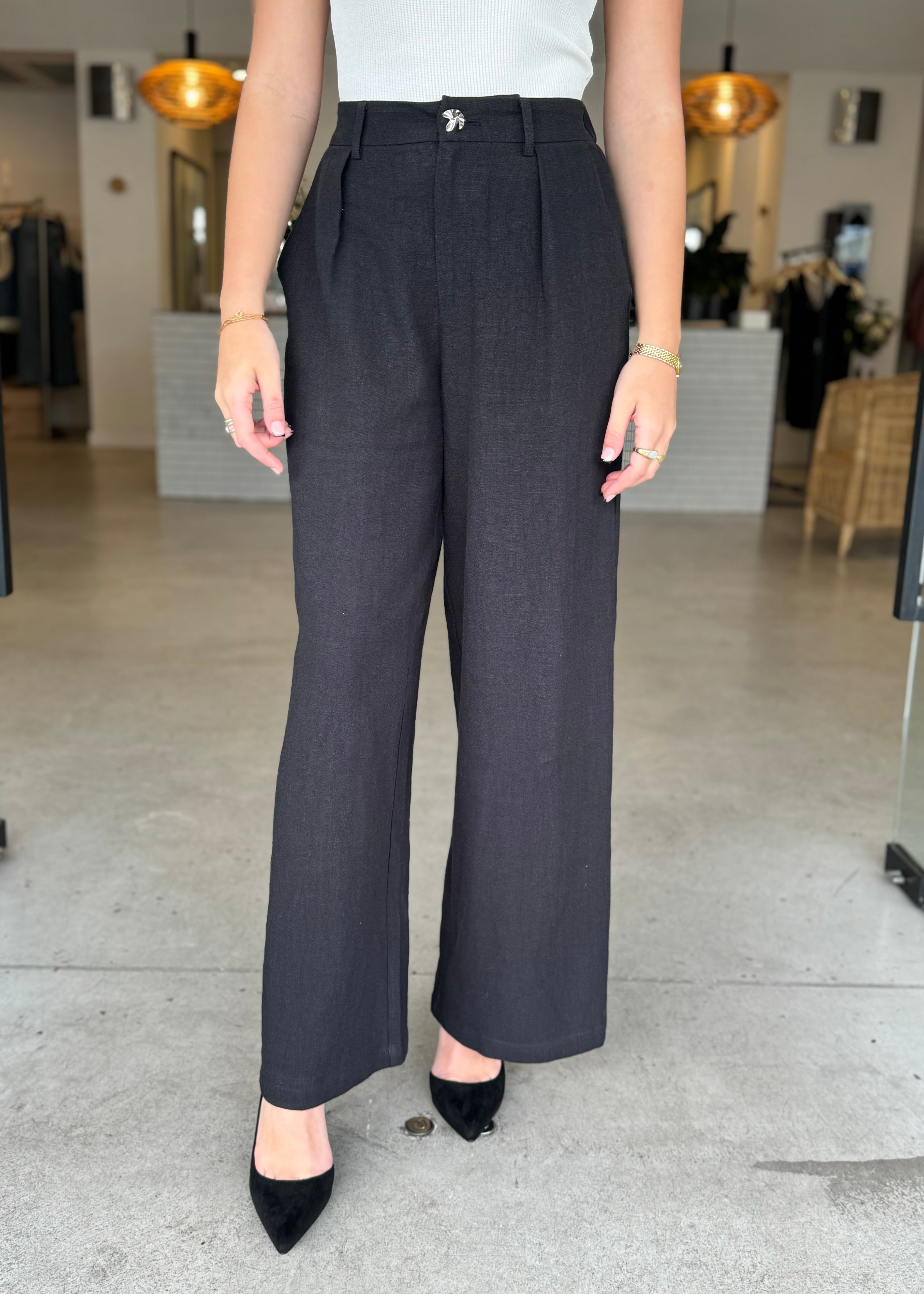 HARPER WIDE LEG PANT - BLACK