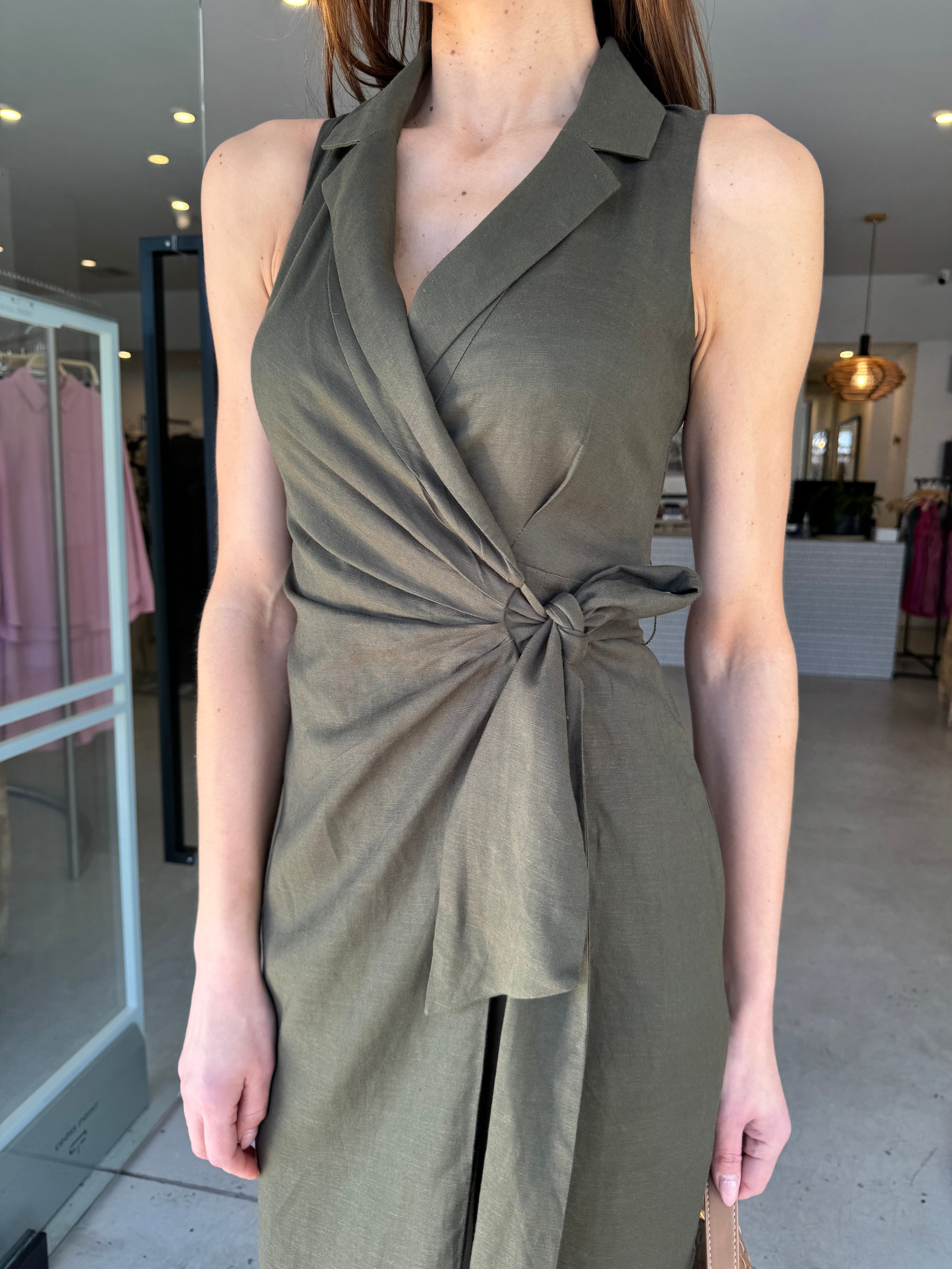 SASKIA WRAP MIDI DRESS