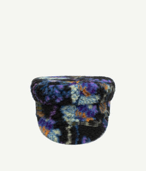 Floral-Print Faux-Fur Baker Boy Cap - Ruslan Baginskiy