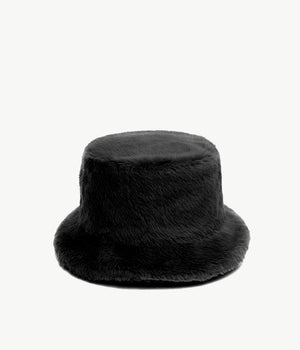 Black Faux Fur Bucket Hat – Ruslan Baginskiy