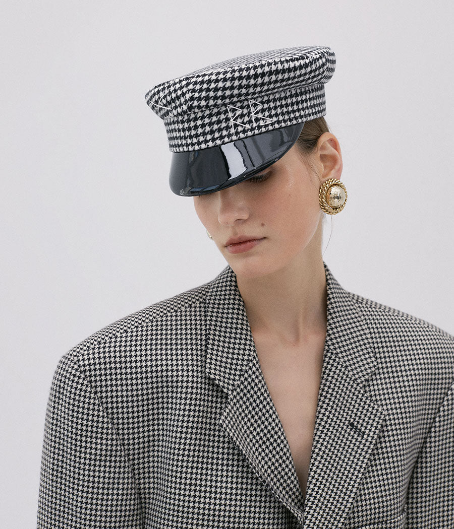 Houndstooth Wool Baker Boy Cap – RUSLAN BAGINSKIY