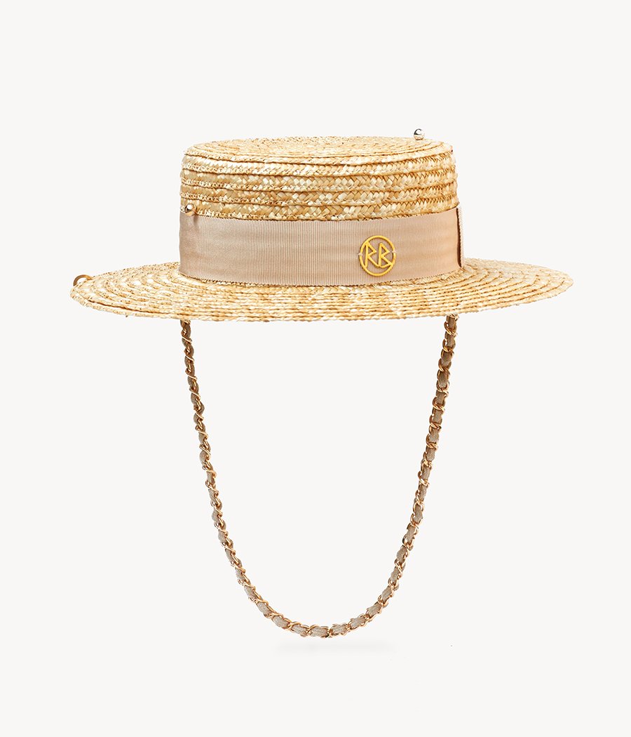 Chain straw boater hat – RUSLAN BAGINSKIY