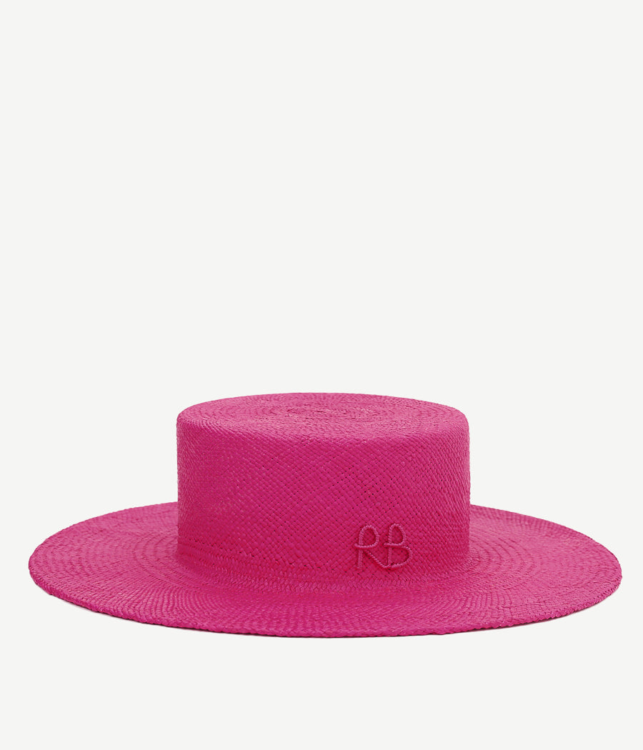 Monogram-embellished Boater Hat
