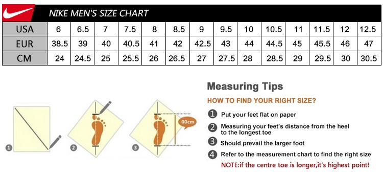 nike vapormax size chart