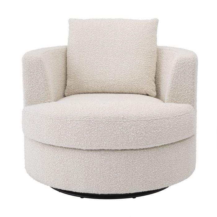 Swivel Chair Felix Boucle Cream | House of Isabella UK