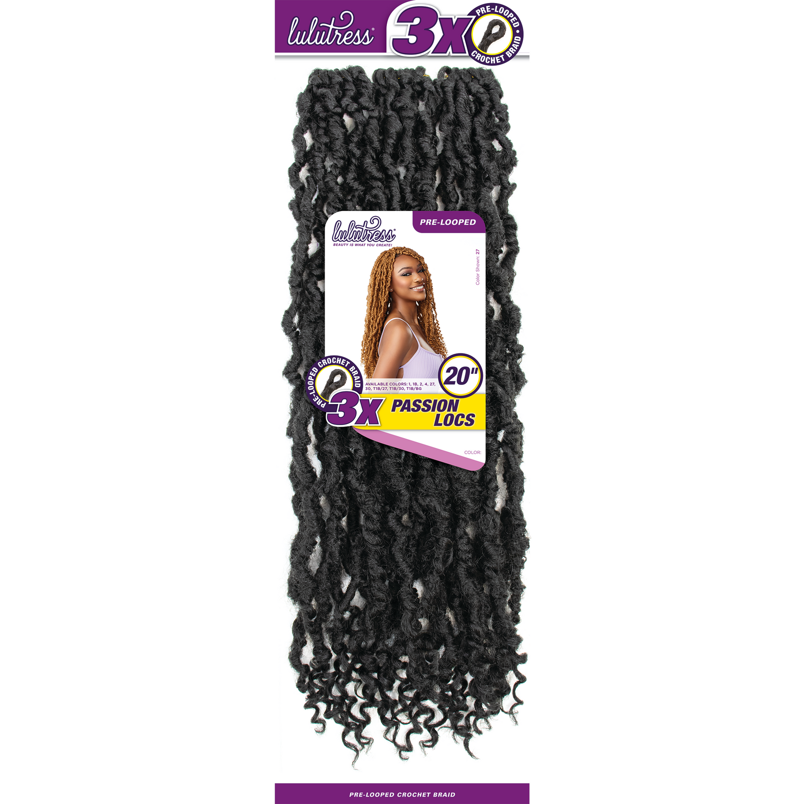 Sensationnel Lulutress Synthetic Pre Looped Crochet Braids 3x Passio