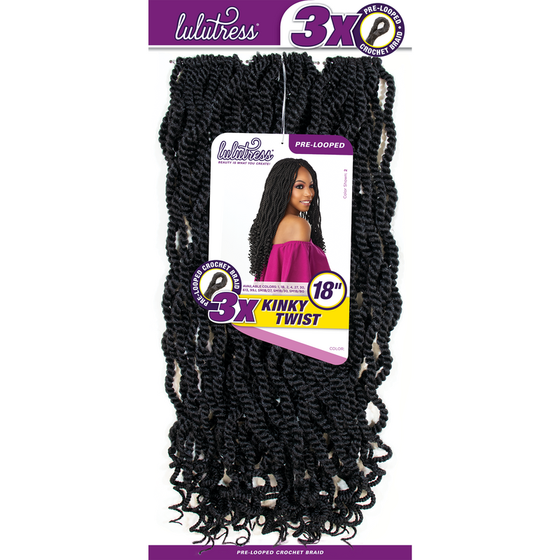 Sensationnel Lulutress Synthetic Crochet Braids – 3X Kinky Twist 18