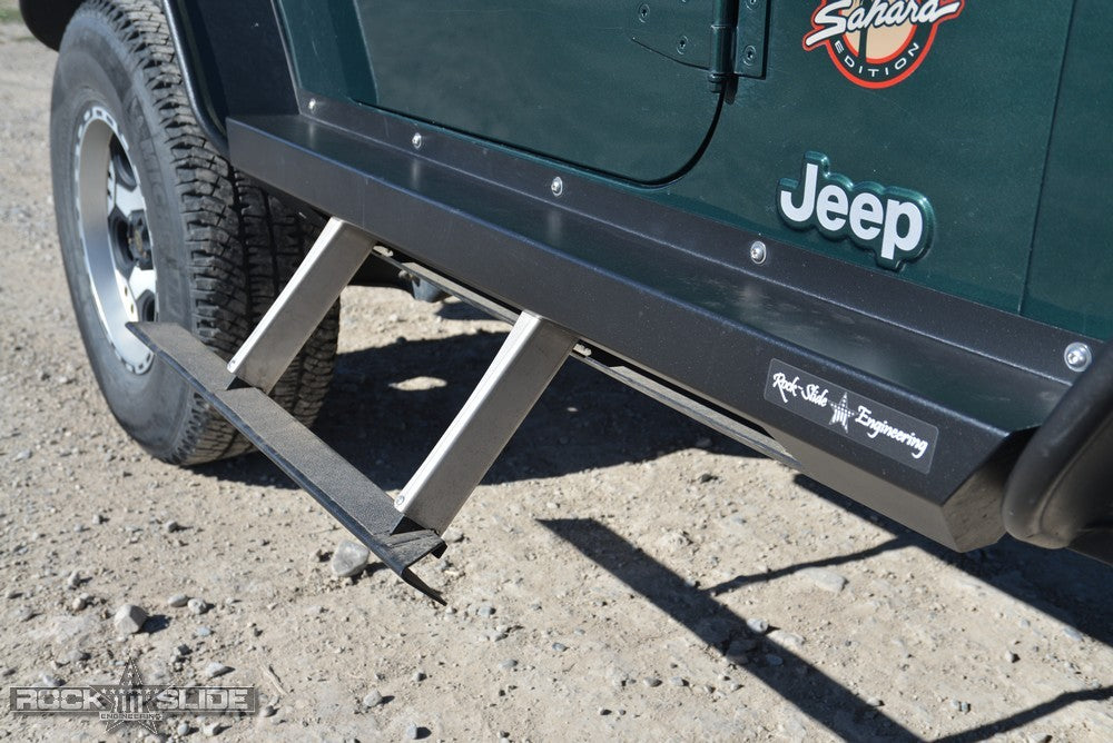 Jeep Wrangler TJ Power Step Sliders Rock Slide Engineering - BD-SS-100 –  AWT Jeep Edition