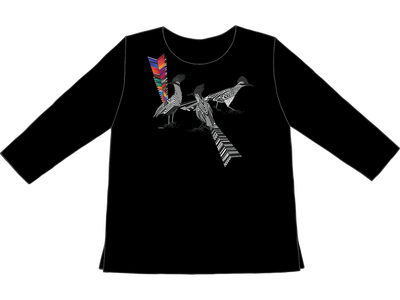 Sabaku Bird Totem 3/4 sleeve Artwear T-Shirt | the-fat-finch