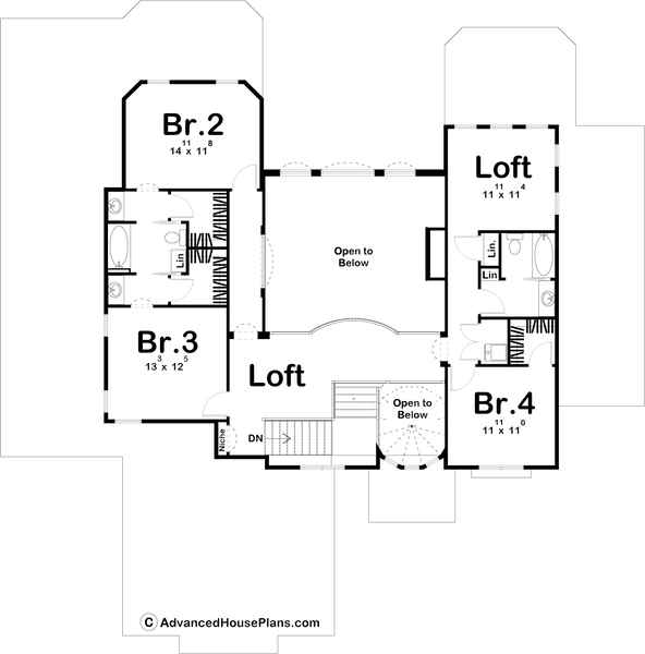 Scottsdale Mediterranean 1.5 story House Plans