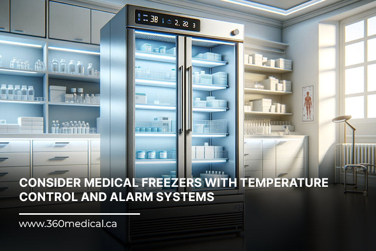 Consider medical freezers with temperature control and alarm systems