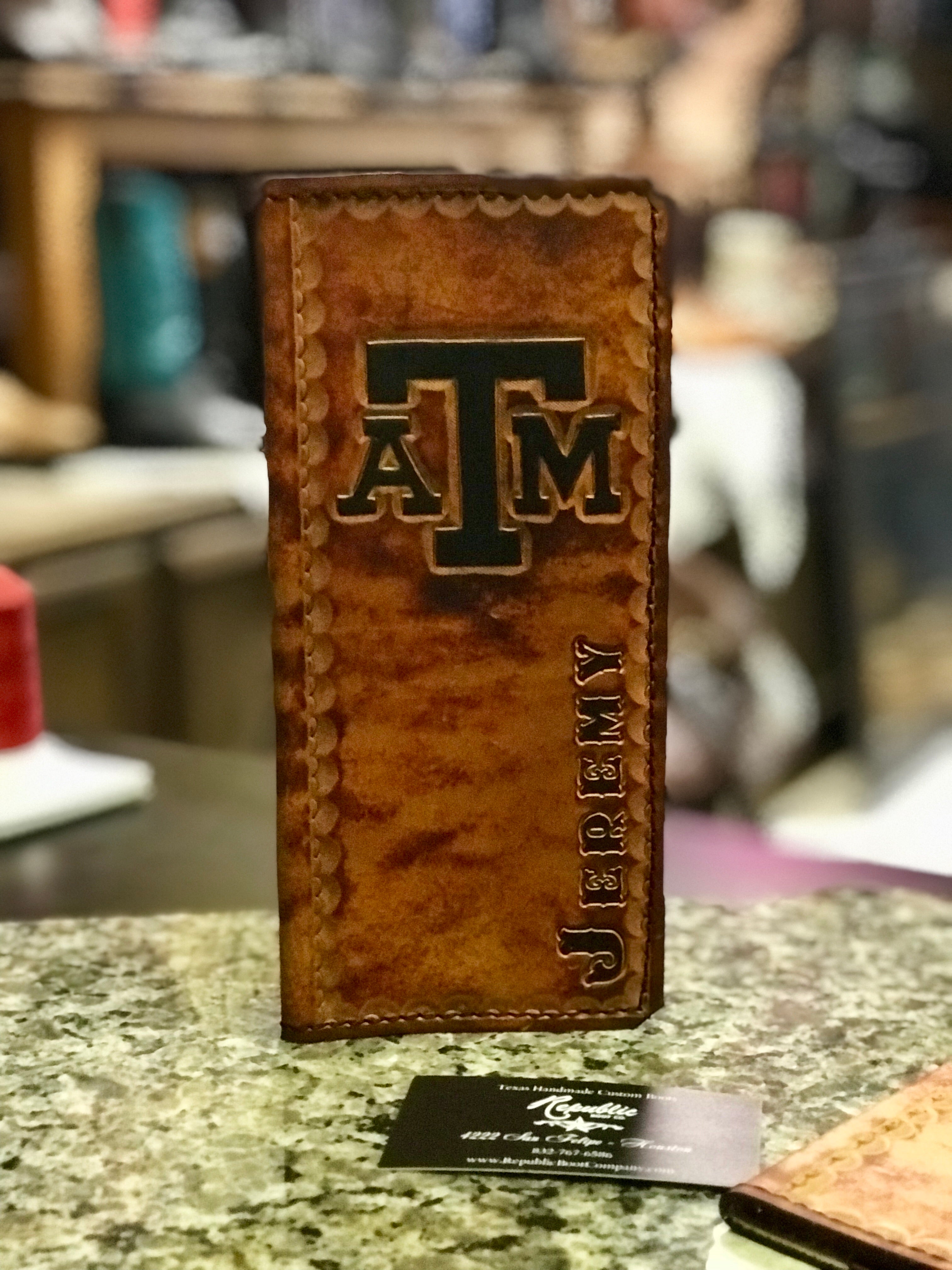 Custom Leather Tally Book