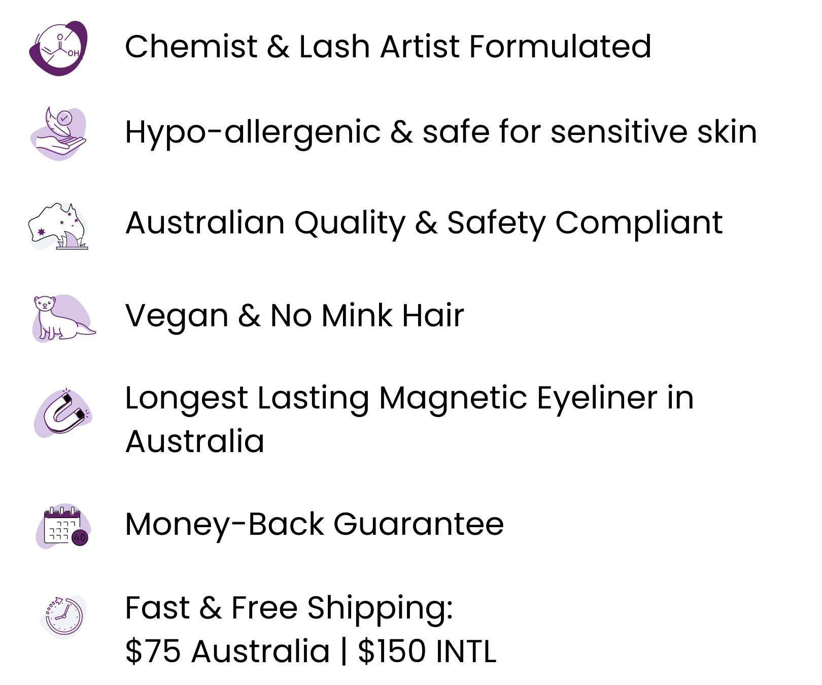 best magnetic eyelashes in Australia benefits chart