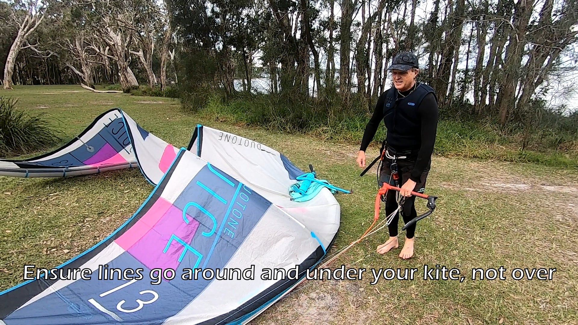 Lake Weyba Setup Kitesurfing