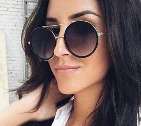 Retro Round Luxury Mirror Woman Sunglasses