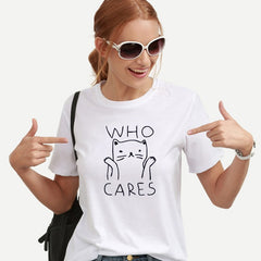 Cat Graphic Tees Women Funny T-shirt