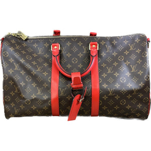 Louis Vuitton Keepall Bandouliere 45 Damier Nemeth Red Rope Weekend Travel  Bag