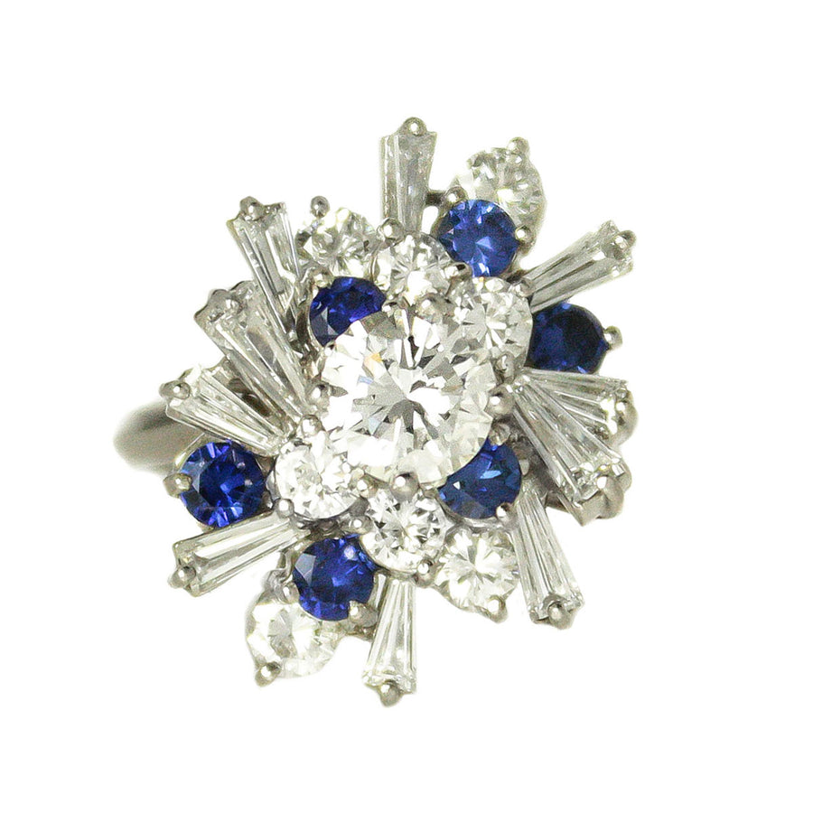 1950s 3.15ct Diamond & Sapphire Cocktail Ring – Chicago Pawners & Jewelers