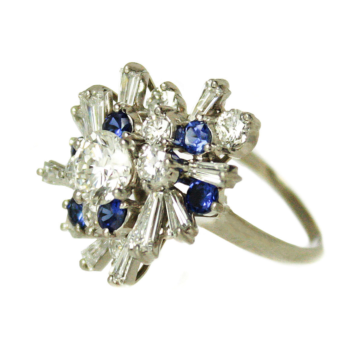 1950s 3.15ct Diamond & Sapphire Cocktail Ring – Chicago Pawners & Jewelers