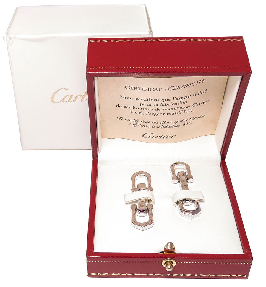 cartier elongated c shaped cufflinks