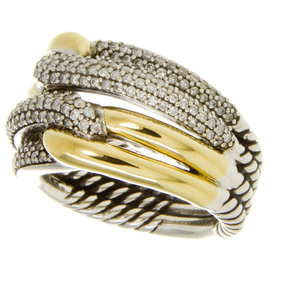 David Yurman Labyrinth Double Loop Ring with Diamonds – Chicago Pawners ...