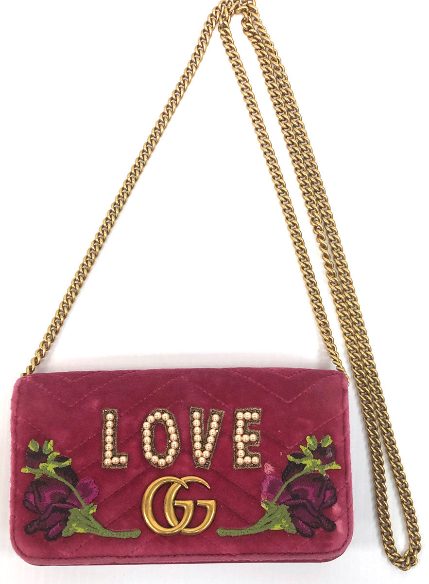 gucci velvet side bag