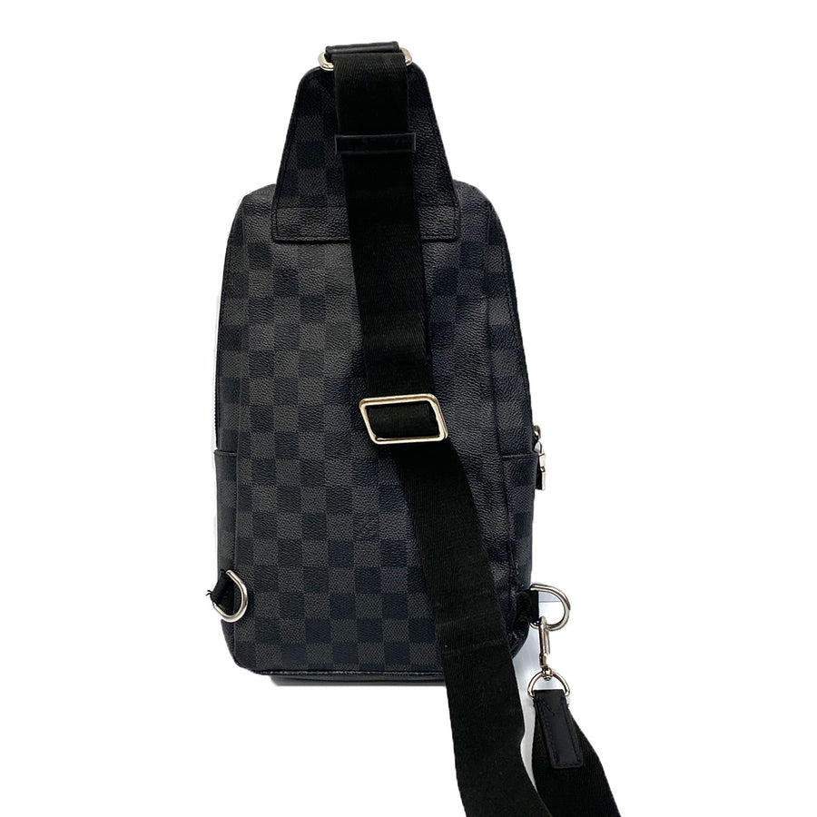 Louis Vuitton Black Leather Damier Infini Avenue Sling Bag 48lk54