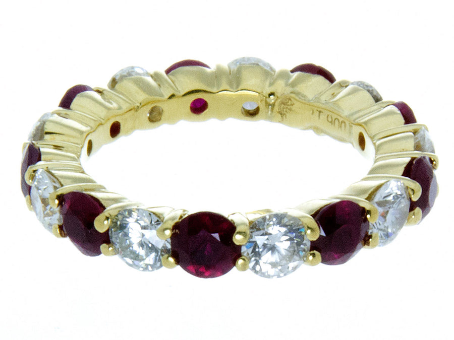 Platinum Ruby & Diamond Eternity Band – Chicago Pawners & Jewelers