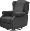 Pushback Recliner Chair with Swivel Base, Manual Mechanism Rocking Chair with Trim