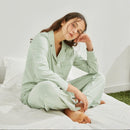 Grass Bouquet Series Women's Mint Knitted Pajama Set