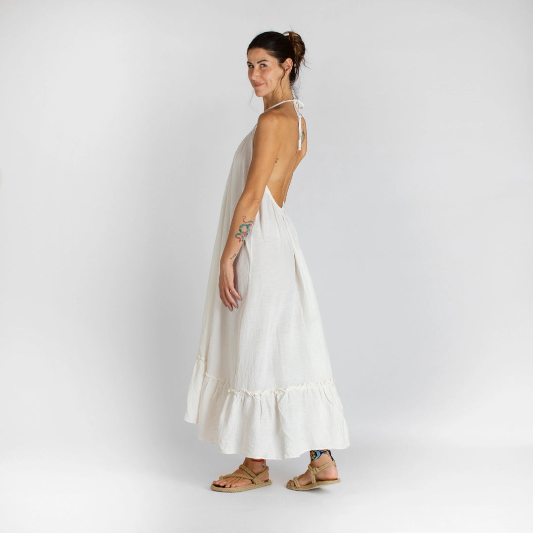 Ivory Sile Halter Maxi Dress