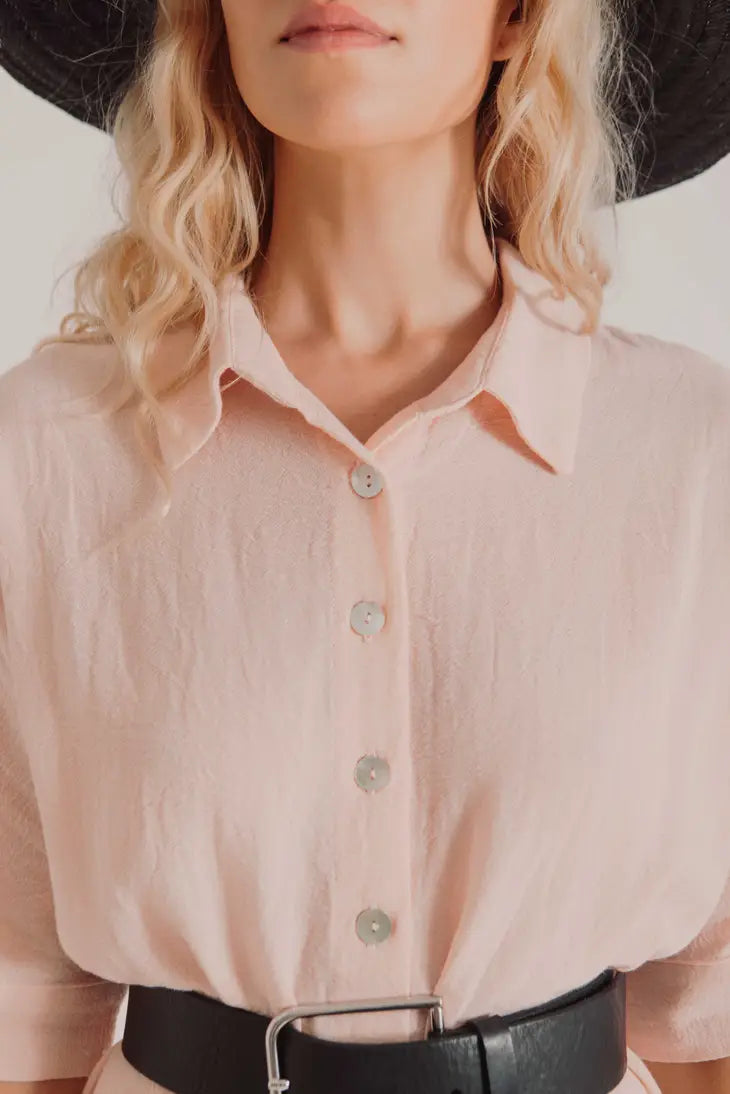 Blush Sile Shirt Dress